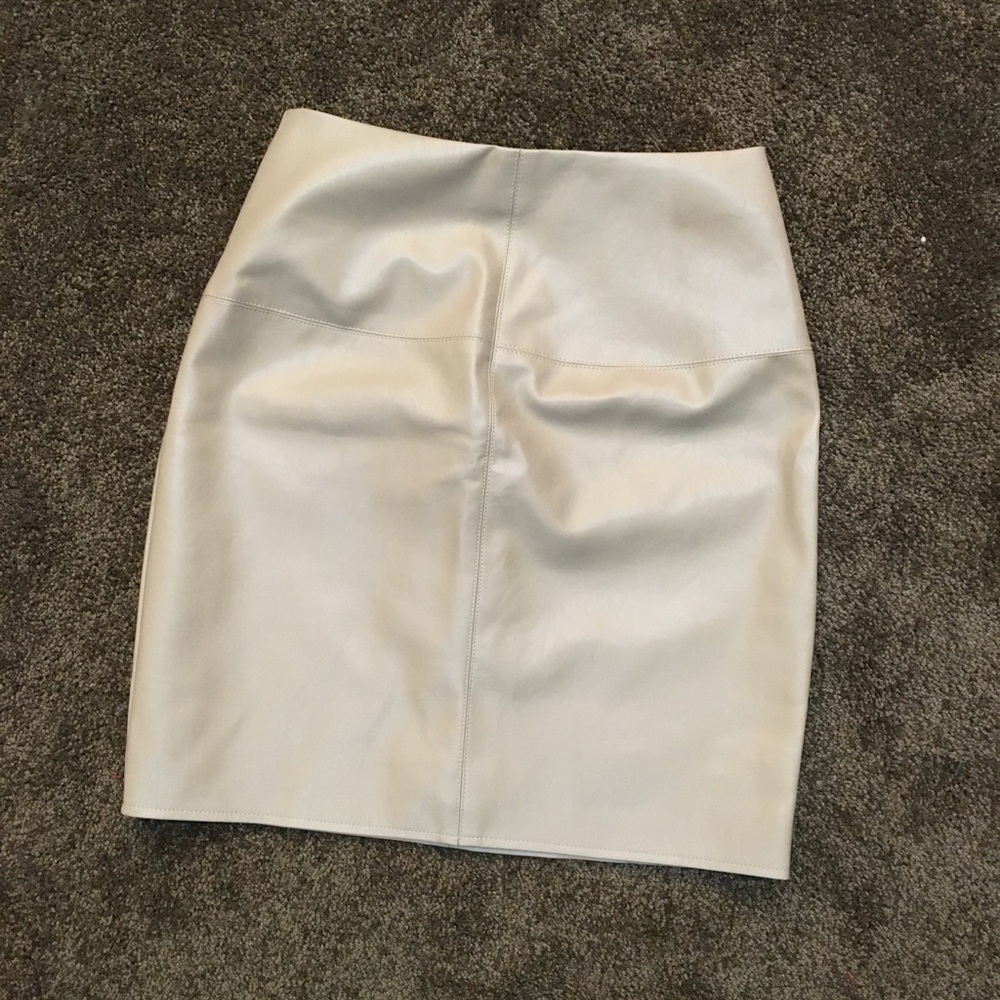 Brand New Missguided Faux Leather Mini Skirt Tan